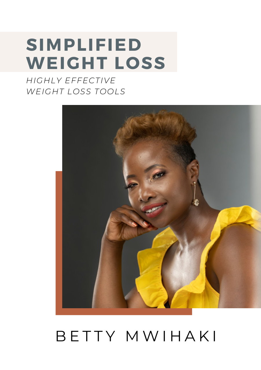 The cover of Simplified Weight Loss: Betty, chin on her hand, beside the title