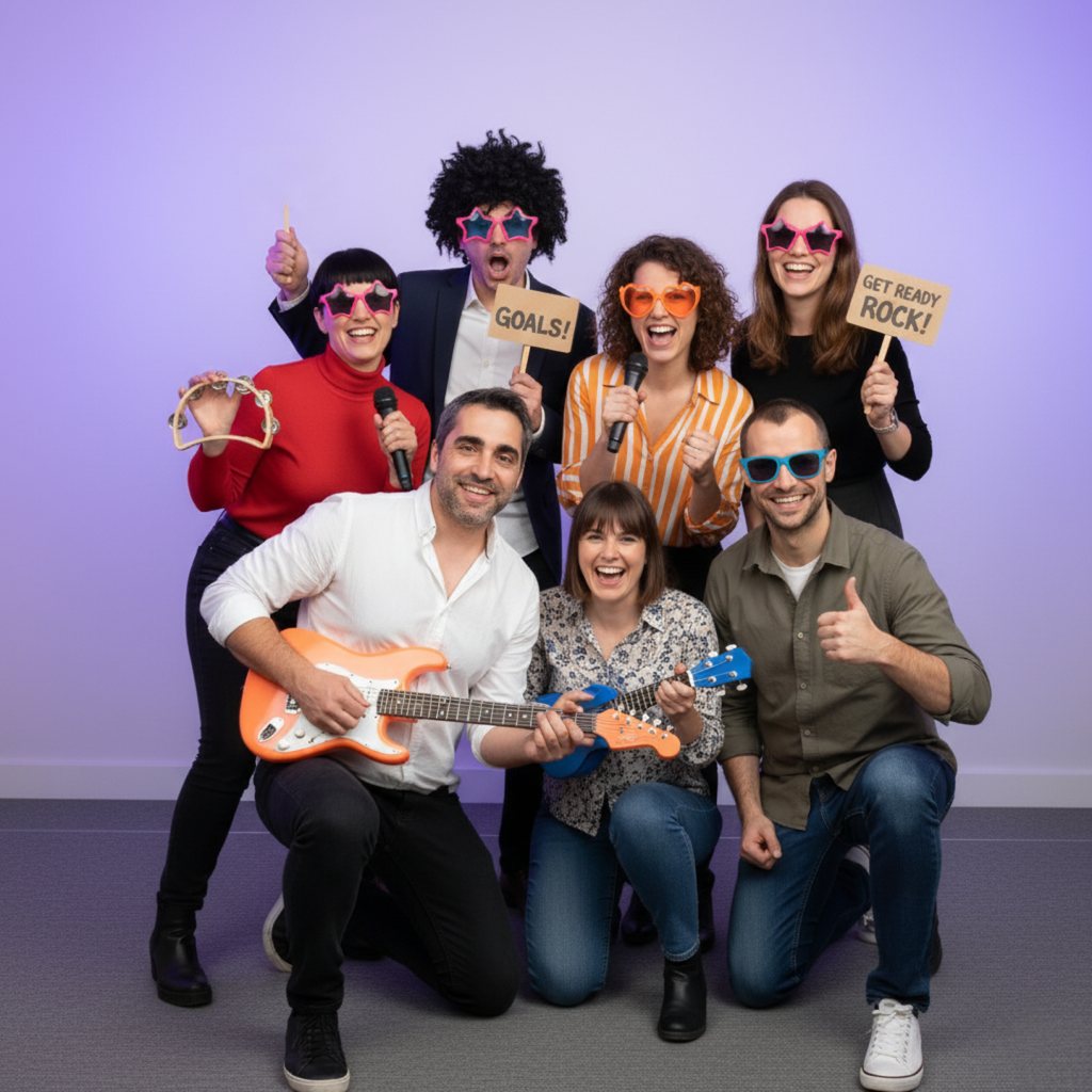 The Rogue Coach Teams crew at their first meetup, in costume and mid-laugh