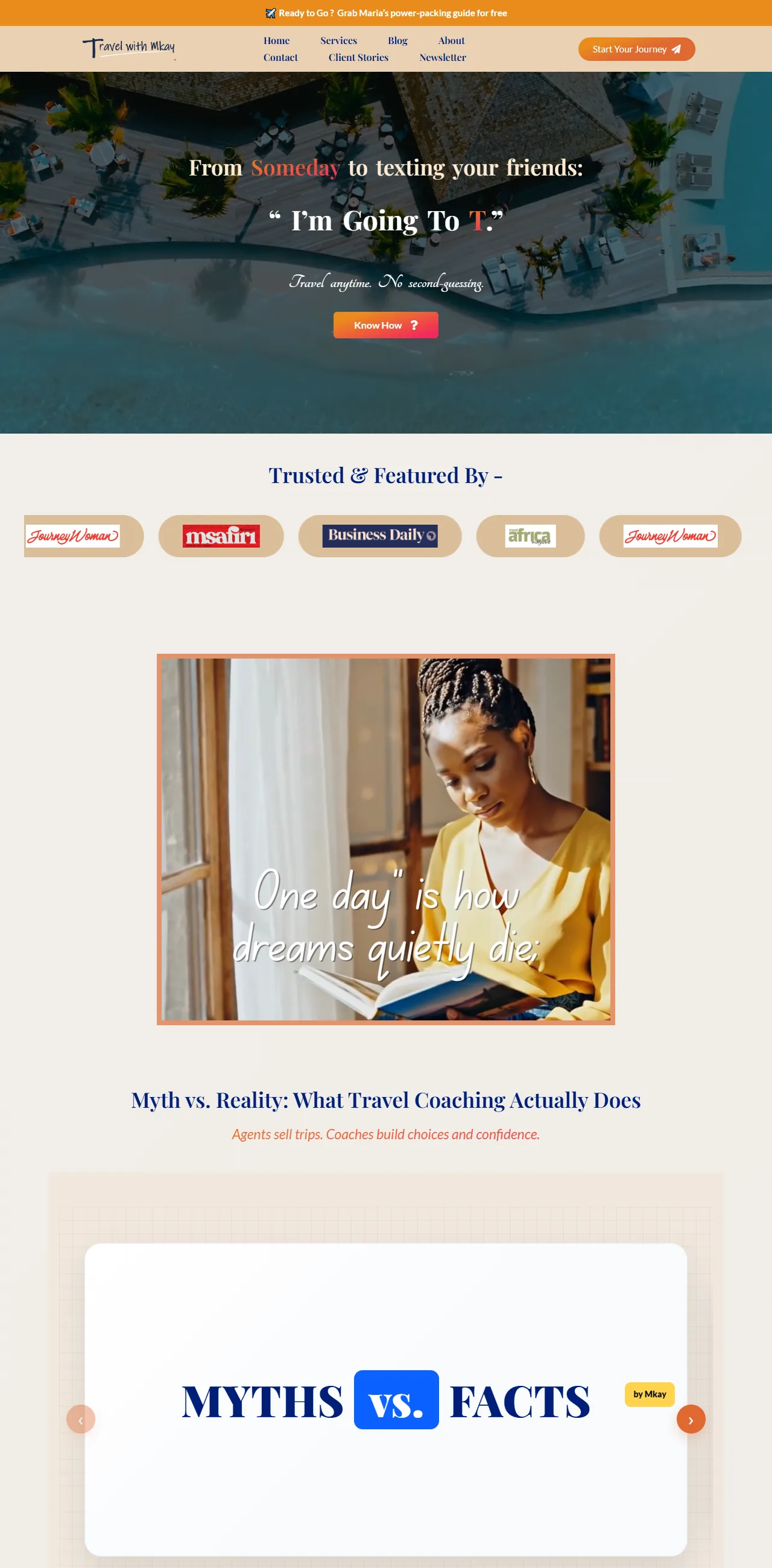 Travel with Mkay website, built by the crew